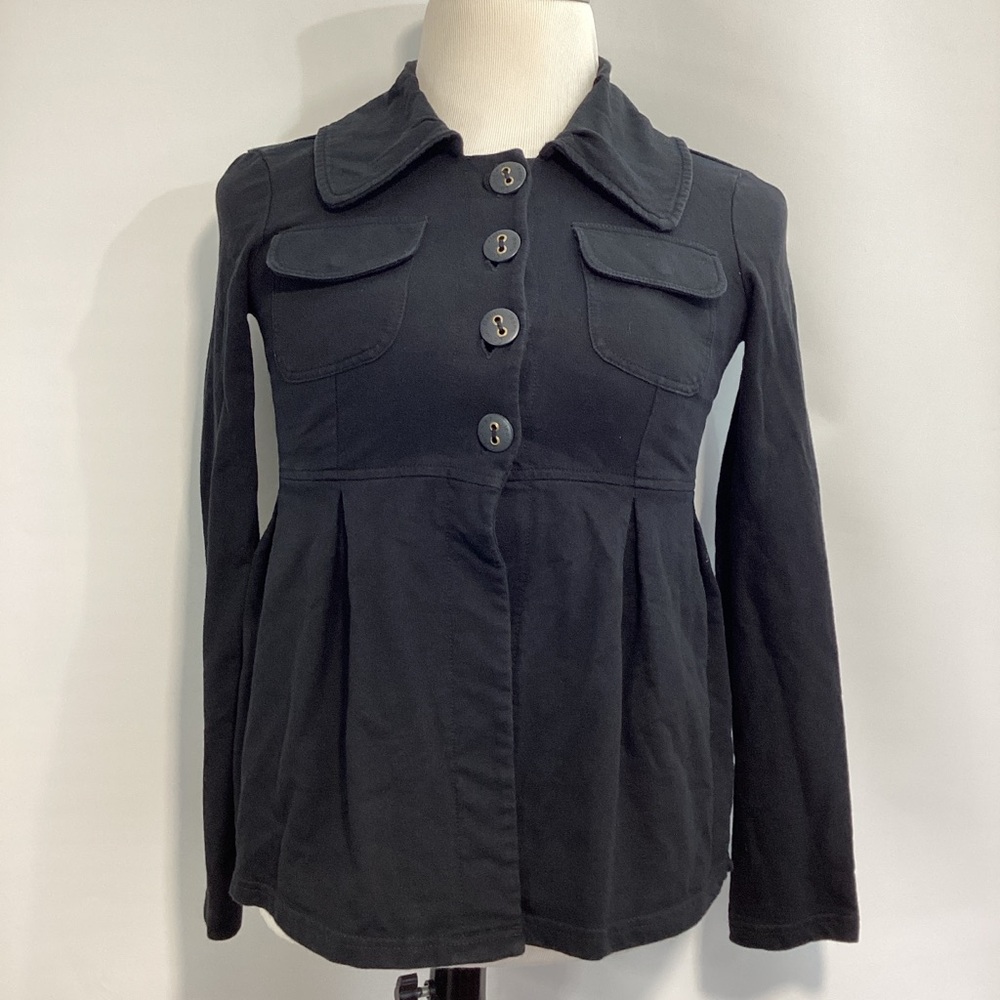 Calvin Klein Women's Black Utility Jacket Coat 100% Cotton Size S